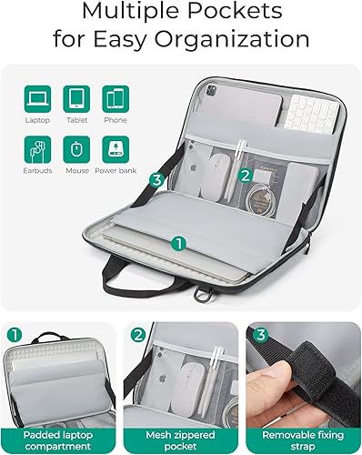 Miniatura 3 de BAGSMART 15.6-16 inch Laptop Computer Case with Strap,Shockproof Waterproof Laptop Bag with Sturdy Handle