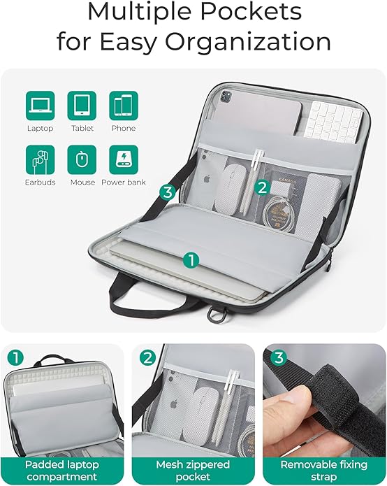 Funda para portátil BAGSMART 15.6-16 pulgadas a prueba de golpes miniatura 3