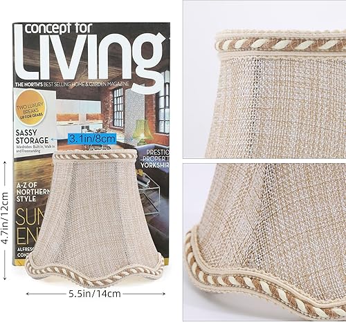 Miniatura 5 de Fuloon Pantallas Pequeñas para Lámparas con Clip para Bombilla, Estilo Europeo Moderno Pantallas de Candelabro de Araña, Pantallas de Lámpara