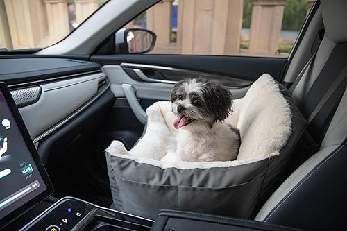 Best Pet Supplies Asiento elevador para mascotas para perro, para automóvil, camión y SUV con cojín de felpa suave con almohada alta y paredes, ropa