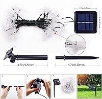 Vista 8 de Guirnalda de luces solares de libélula, 30 LED, 21 pies, 8 modos, impermeable, para exteriores, iluminación de hadas de libélula de cristal