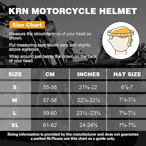 Miniatura 3 de KRN Casco de motocicleta modular reversible para adultos - Casco de calle aprobado por DOT, para carreras y con visor colorido y pasamontañas -