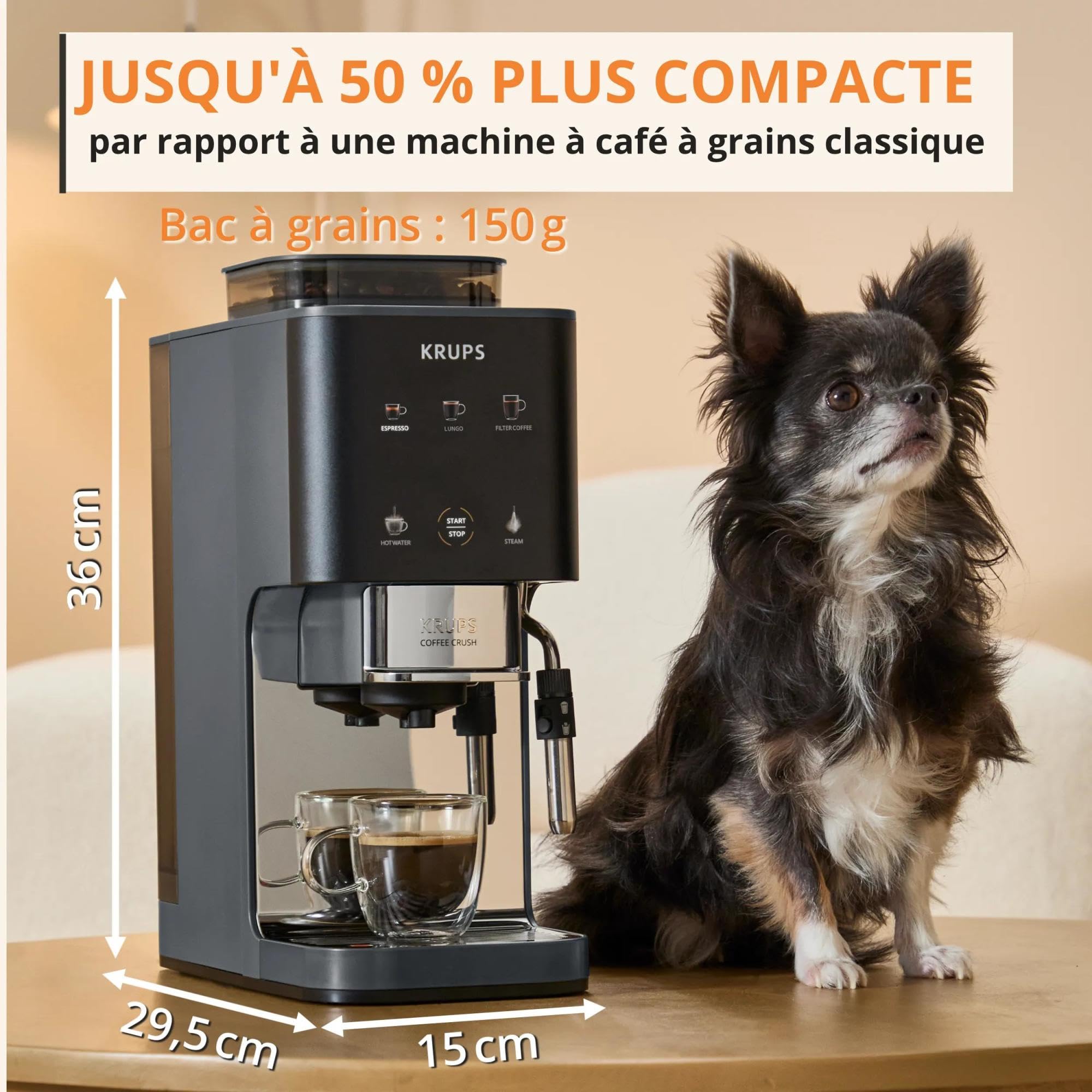 KRUPS Coffee Crush Edition, Machine à café à grains, Format ultra compact