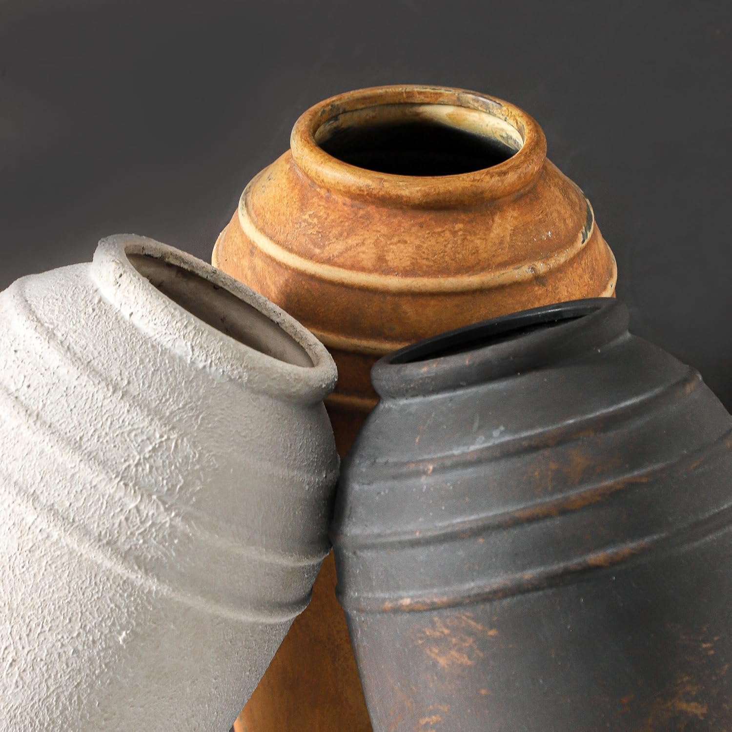 Rustic Farmhouse Flower Vase - 12.87 inch Tall Ceramic Vintage Vase for Home Decor, Living Room Shelf Decor, Enterway Table Decoration - Image 5