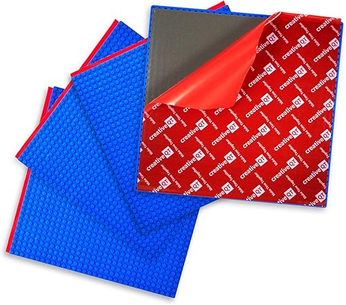 Creative QT - Placas base autoadhesivas para ladrillos de construcción, compatibles con todas las marcas principales, 10.0 x 10.0pulgadas, Rojo,
