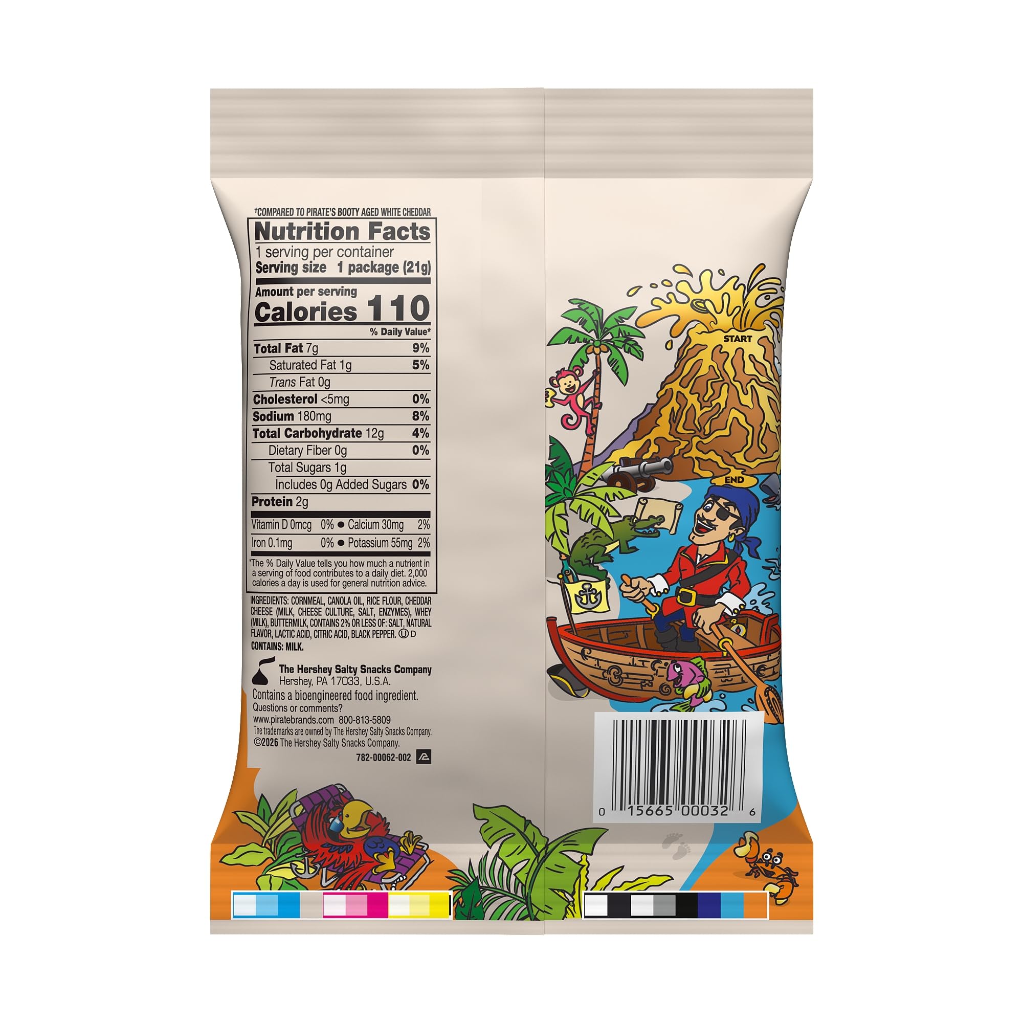 Pirate's Booty Cheddar Blast - Bocadillos de queso sin gluten para niños, bolsas de bocadillos de tamaño personalizado de 0.8 onzas (paquete de 16)