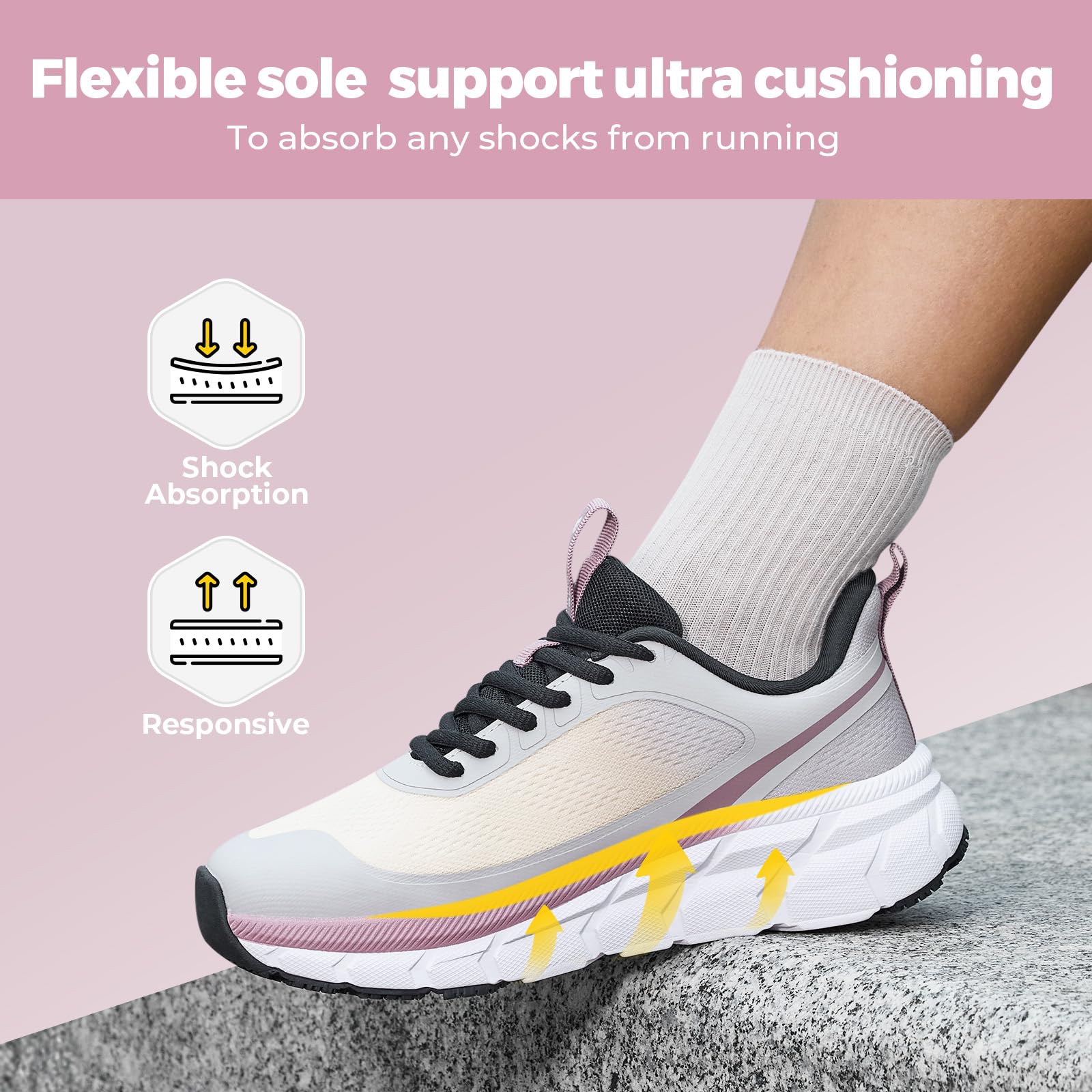 FitVille Damen Laufschuhe Weit Sportschuhe Atmungsaktiv Sneaker Leichte Joggingschuhe Turnschuhe Bequeme Walking Schuhe