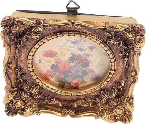 HOMSFOU Marco de fotos de estilo europeo, marcos de fotos ornamentados, marco de fotos ovalado, marcos de fotos clásicos de escritorio para oficina,