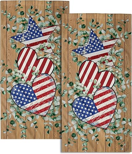 Vista 304 de Giwawa Juego de 2 toallas de mano de pino con ciervos del bosque, toallas de baño, suaves y absorbentes, para bar, bar, cocina, hotel, spa, Ciervo