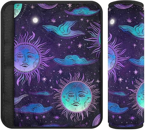Miniatura 1 de Sol y luna en noche estrellada cojín cojín cinturón de seguridad suave mujer cinturón de seguridad coche protector de hombro cinturón de seguridad