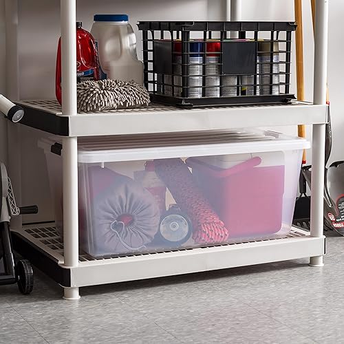 Miniatura 2 de IRIS USA Contenedores de almacenamiento de plástico apilables de 91 cuartos de galón con tapas, 1 paquete, sin BPA, solución de organización