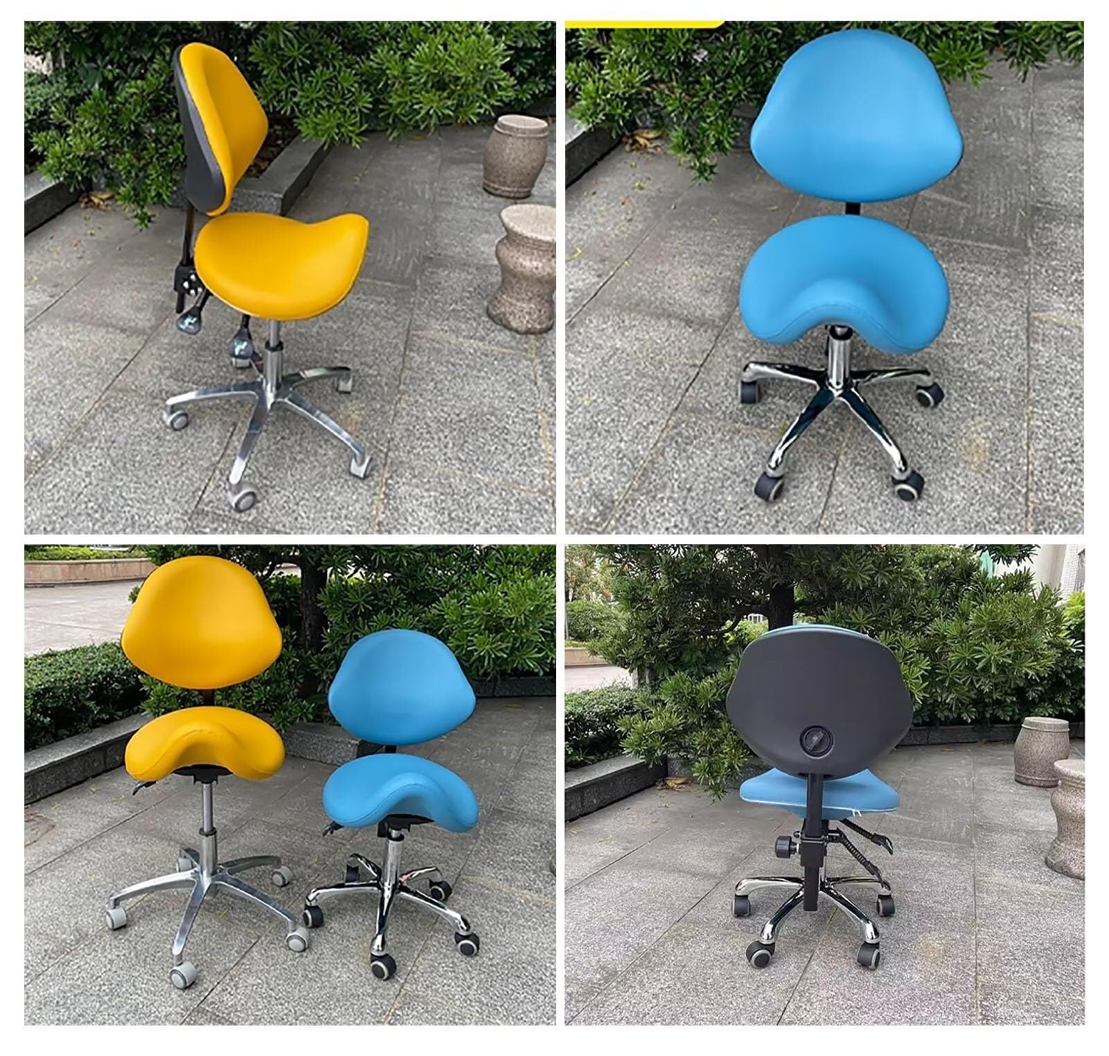 Krzesło obrotowe, ergonomiczne, obrotowe, profesjonalne krzesło biurowe, z wytrzymałą metalową podstawą, hydrauliczny stołek studyjny (niebieski)