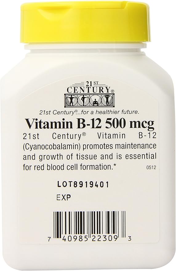21st Century B-12 500 mcg Tabletas 110 Count Pack de 3 miniatura 3