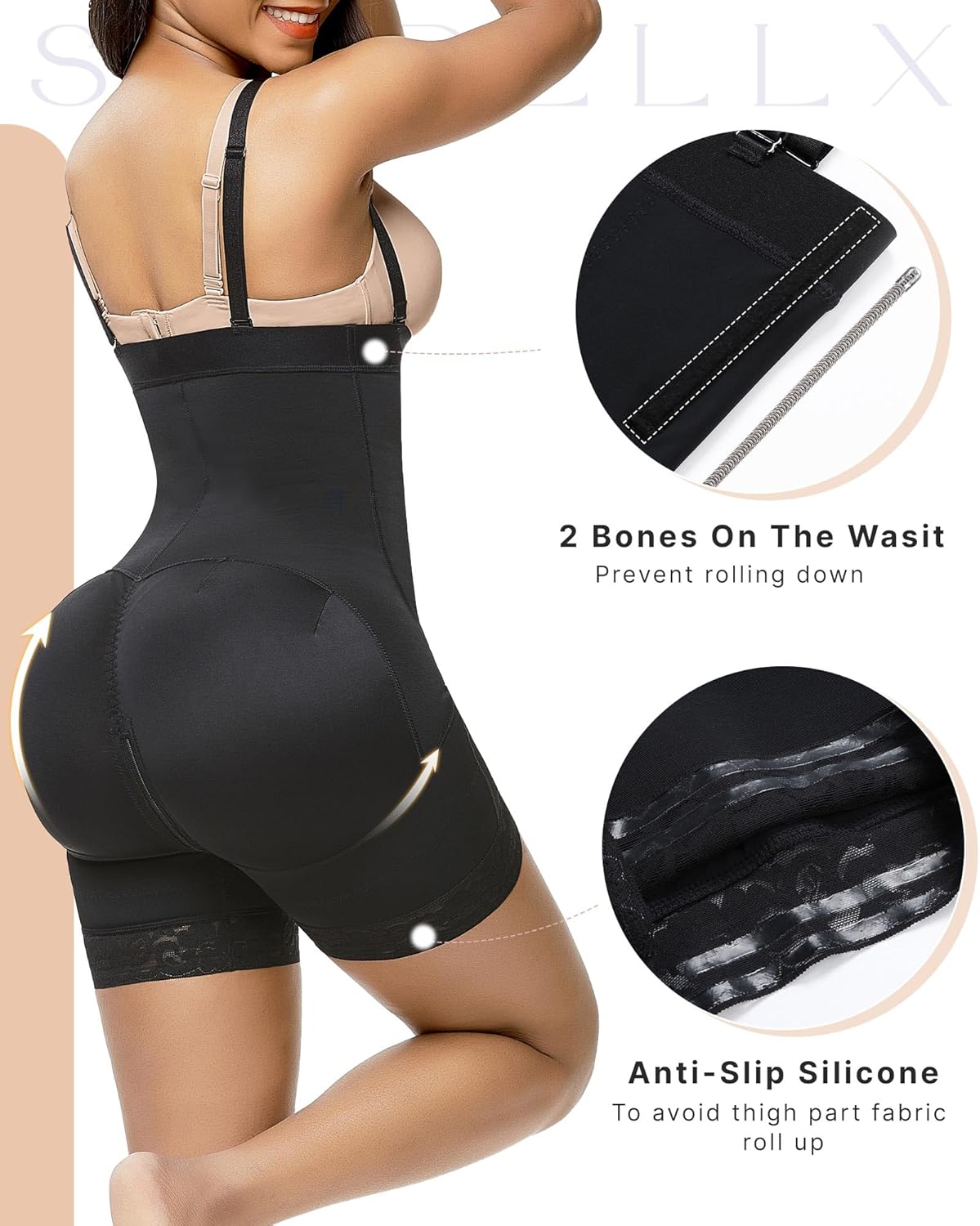 SHAPELLX Shapewear for Women Tummy Control Faja Body Shaper Butt Liftting Postpartum Zipper Fajas Colombianas Moldeadoras - Image 2