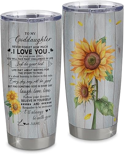 Miniatura 44 de Personalized To My Goddaughter From Godmother Stainless Steel Tumbler Cup Lion My Precious Goddaughter Birthday Graduation Christmas Travel Mug 20oz