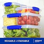 Sistema Large Food Storage Container with Lid for Lunch, Meal Prep, and Leftovers, Dishwasher Safe, 236oz, Clear/Blue