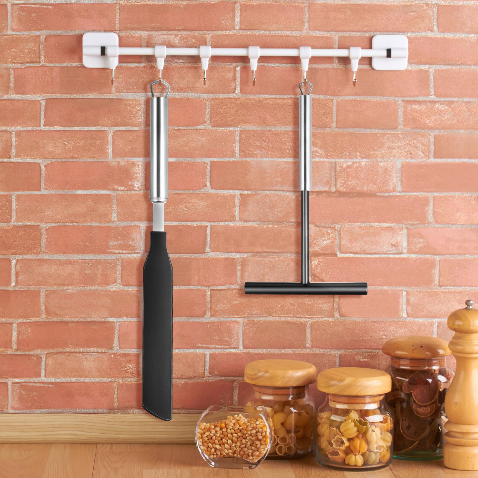 SHINEOFI Kit de Espátulas y Espátula para Panqueques Raspador de Mantequilla de Acero Inoxidable Reutilizable y Seguro para Alimentos para Repostería en Cocina