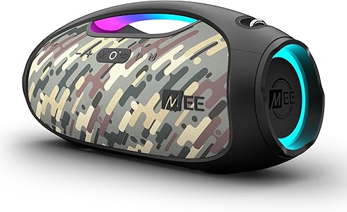 Miniatura 13 de MEE Audio PartySPKR - Altavoz inalámbrico Bluetooth, potente sonido estéreo RMS de 60 W, 2 subwoofers, iluminación LED dinámica, modo de fiesta