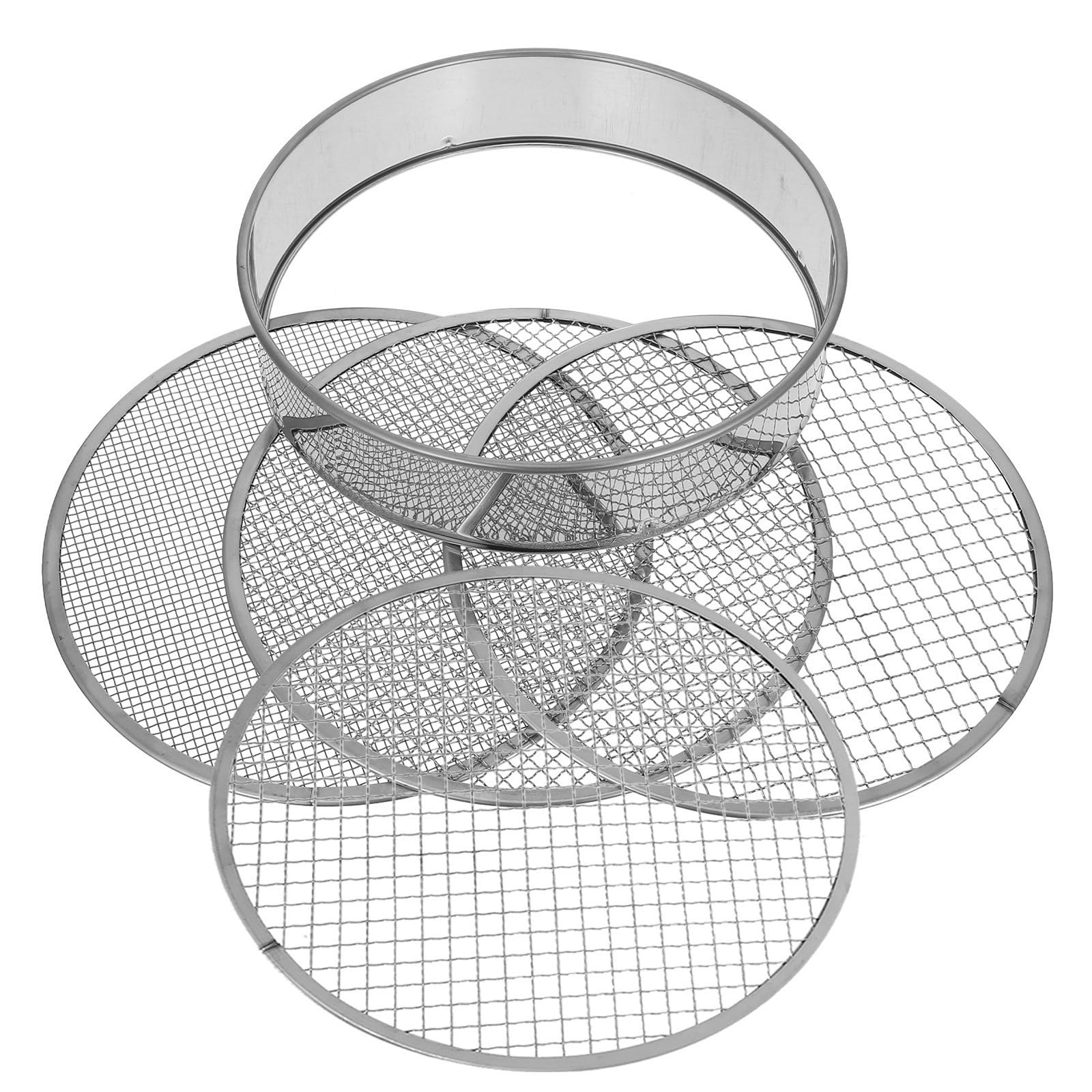 Setaccio da Giardino in Acciaio Inox, Set per Terreno e Compost