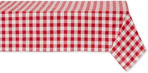 Mantel DII 100 algodón lavable a máquina para cena o picnic Rojo