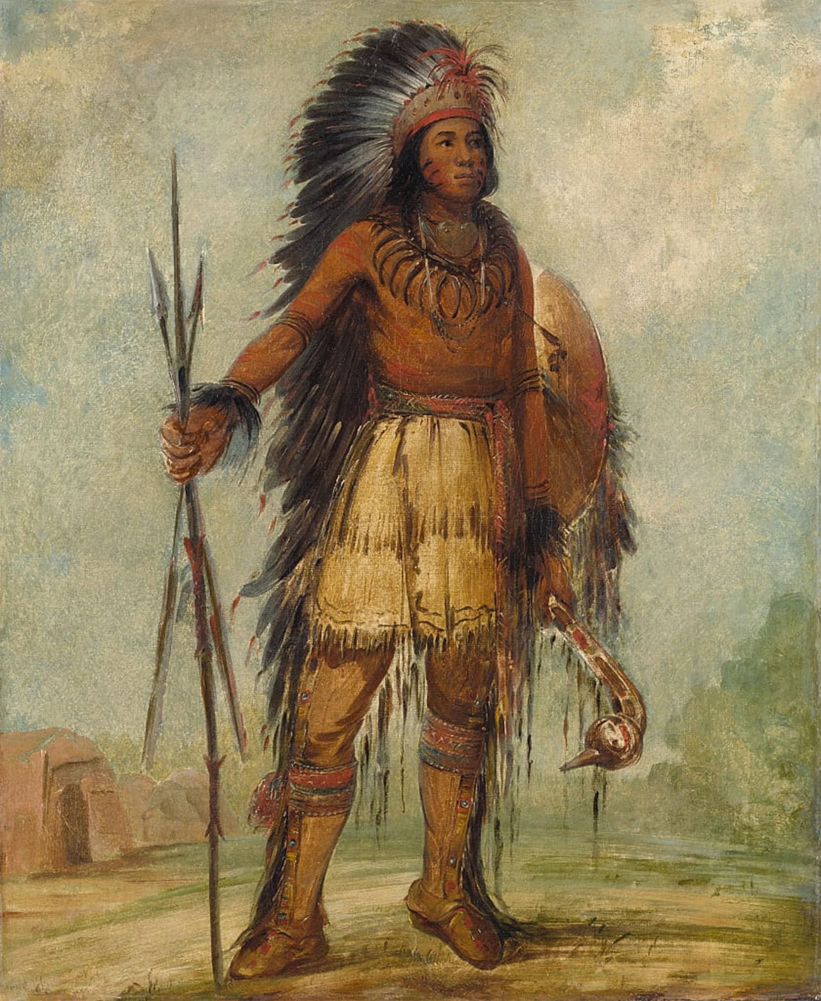 ARTXLXXBN Famous Prints Artwork Pictures Poster Painting Art Bird of Thunder by George Catlin Artwork Landscape Pictures for Home Decor 60x90cm