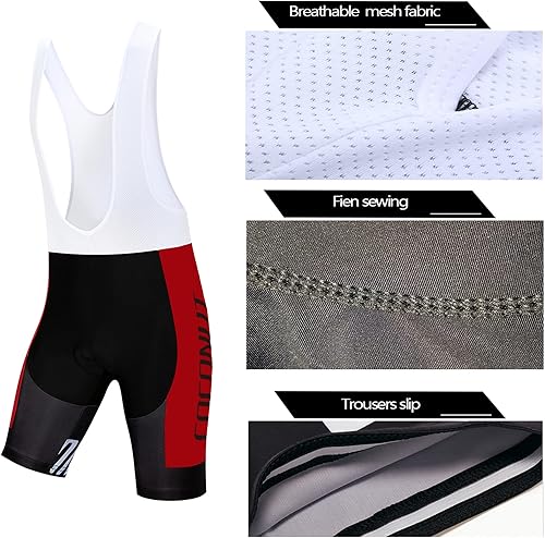 Miniatura 5 de Coconut Ropamo CR - Conjunto de camiseta de ciclismo para hombre, con cremallera y bolsillo con pantalones cortos con acolchado 4D