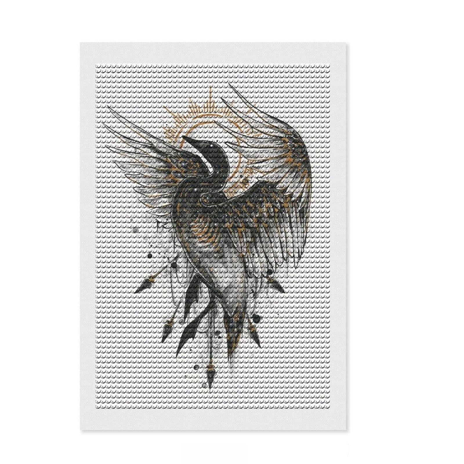 Junmoney Swan of Tuonela Round Drill Diamond Painting 8"x12", for Women, Fun Craft Experience, Bedroom Decor, Holiday Gift Idea