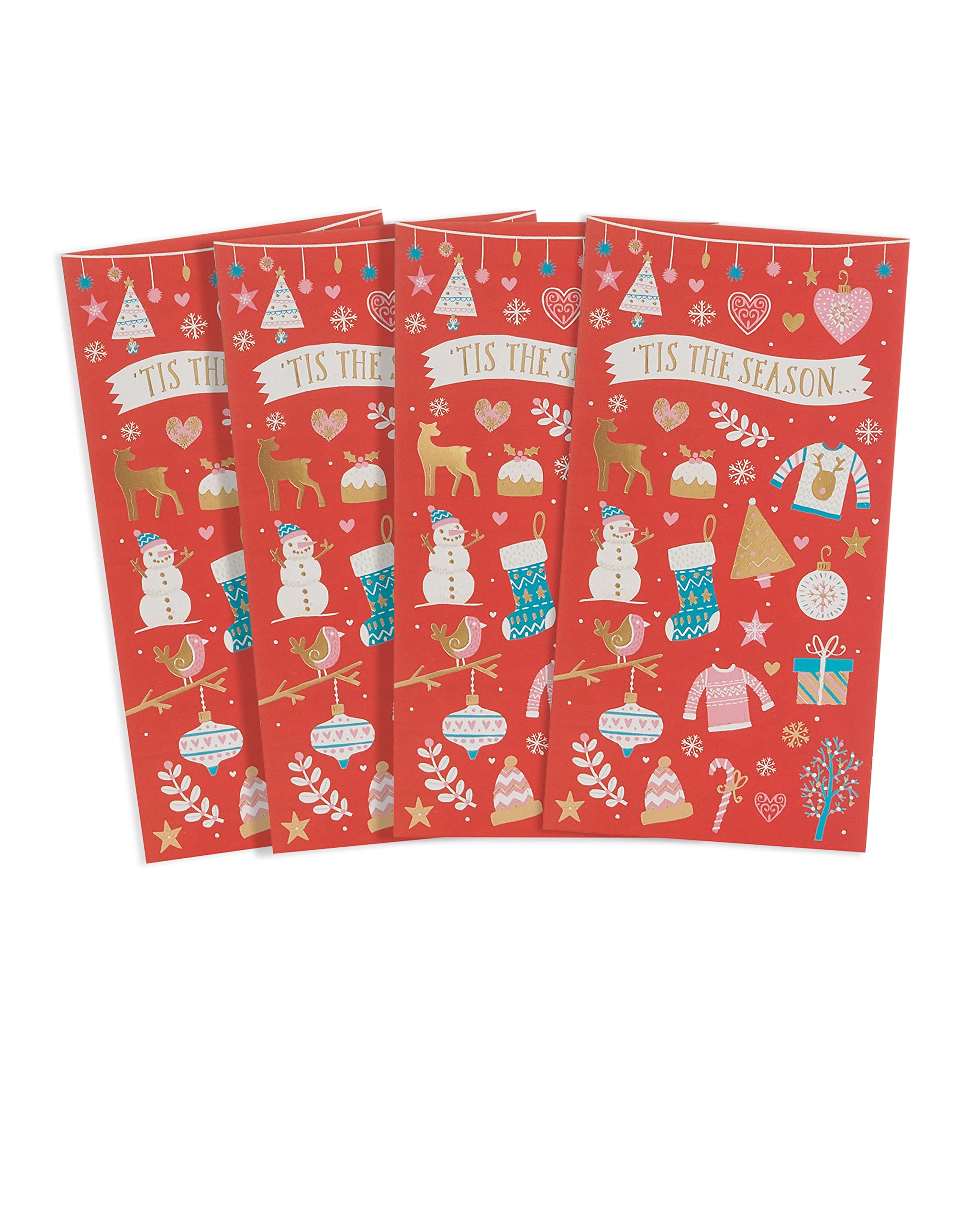 Christmas Icon Patterned Money Gift Wallet Holder