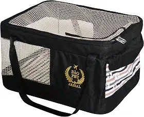 São Pet Bolsa Aerial Para Transporte De Cães E Gatos Em Avião (43X31 5X20 Cm) Preta