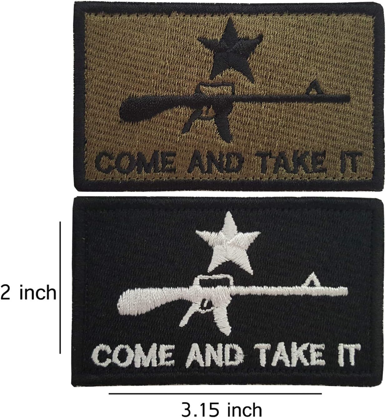 Lightbird 6 PCS Come and Take It & Texas State Flag Tactical Patches, High Density Embroidered Military Morale Decorative Patch