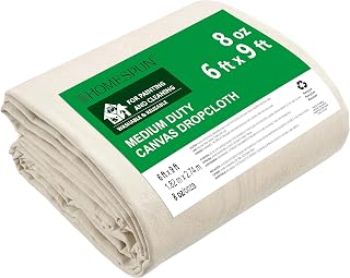 Homespun Canvas Drop Cloth - Versatile Canvas Tarp for Painting, Heavy Duty Floor & Furniture Protection, Painters Drop Cloth - (6x9 Ft)