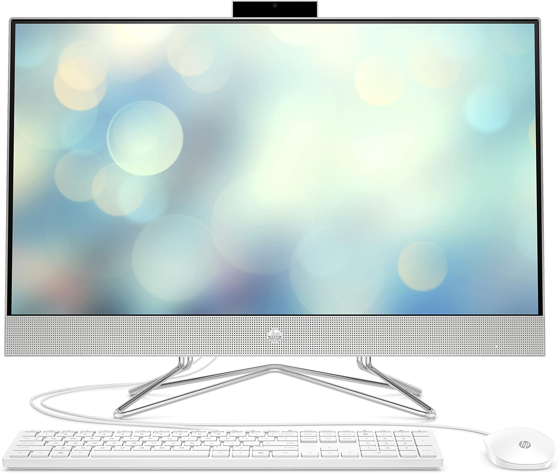 HEWLETT PACKARD HP All-in-One 27" Desktop Computer, 11th Generation Intel Core i5-1135G7 Processor, Intel Iris Xe Graphics, 8 GB RAM, 512 GB SSD, Windows 11 Home (27-dp1370, Natural Silver)