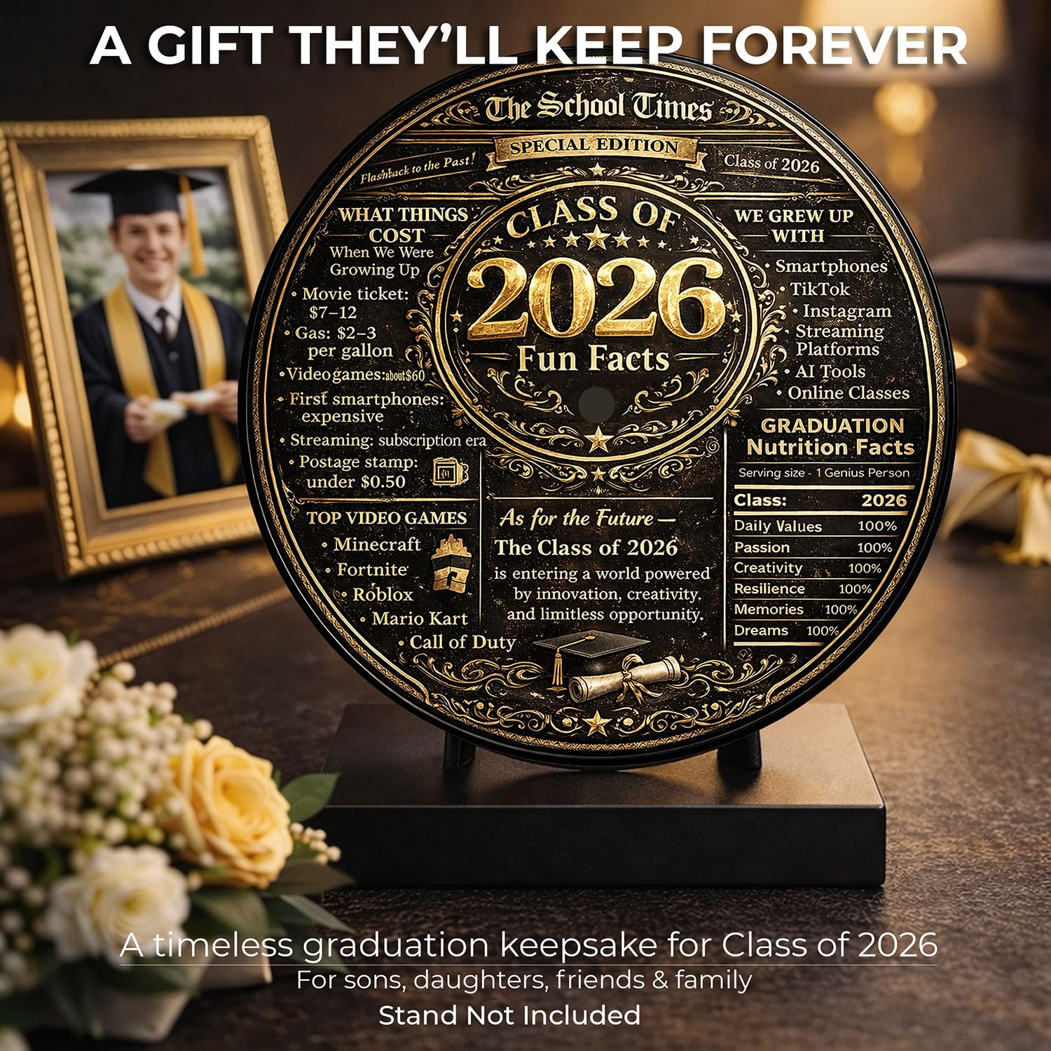 Amazon.com: 2026 Graduation Decorations, 11.6 Inch Vinyl Black