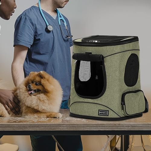 Miniatura 8 de Petsfit Mochila para mascotas con diseño mejorado de cojín de cintura para adaptarse mejor a la cintura, adecuada para perros pequeños y medianos,