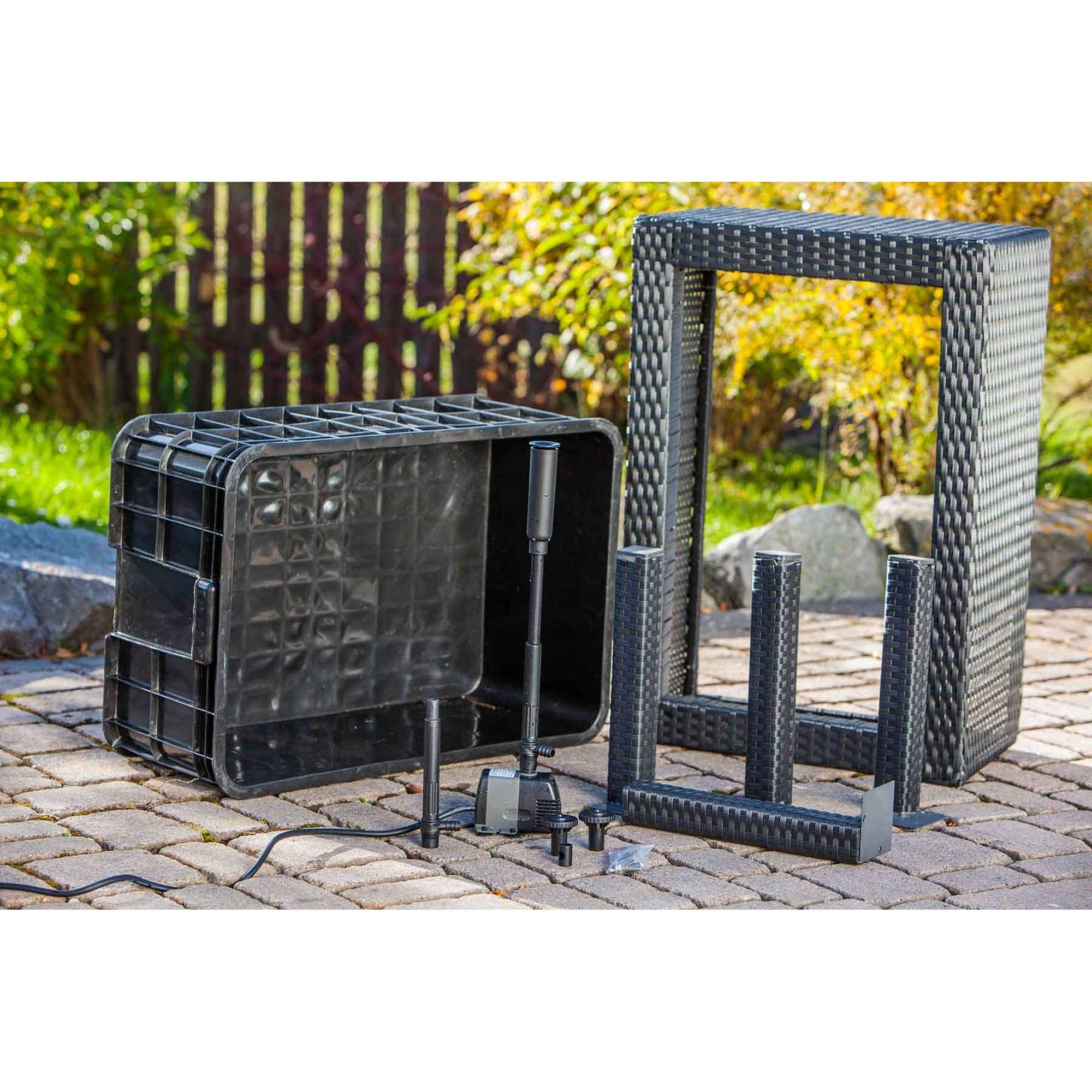 Heissner Rattan Terrassenteich, Schwarz, Einheitsgröße