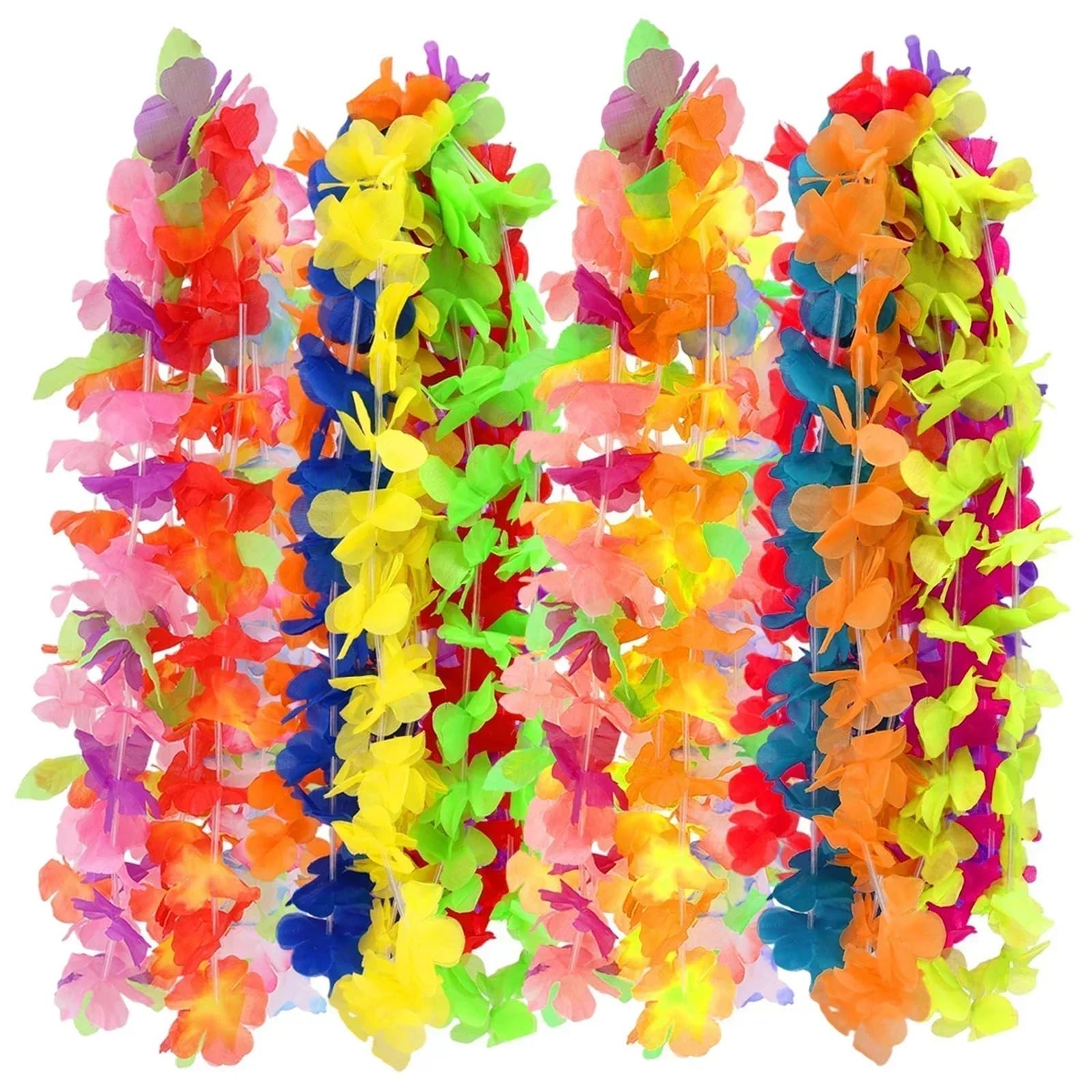 10/100 STÜCKE Hawaiian Künstliche Blumenkranz Halskette Sommer Tropical Beach Thema Party Girlande Hochzeit Geburtstag Dekoration Für Partys(30PCS)