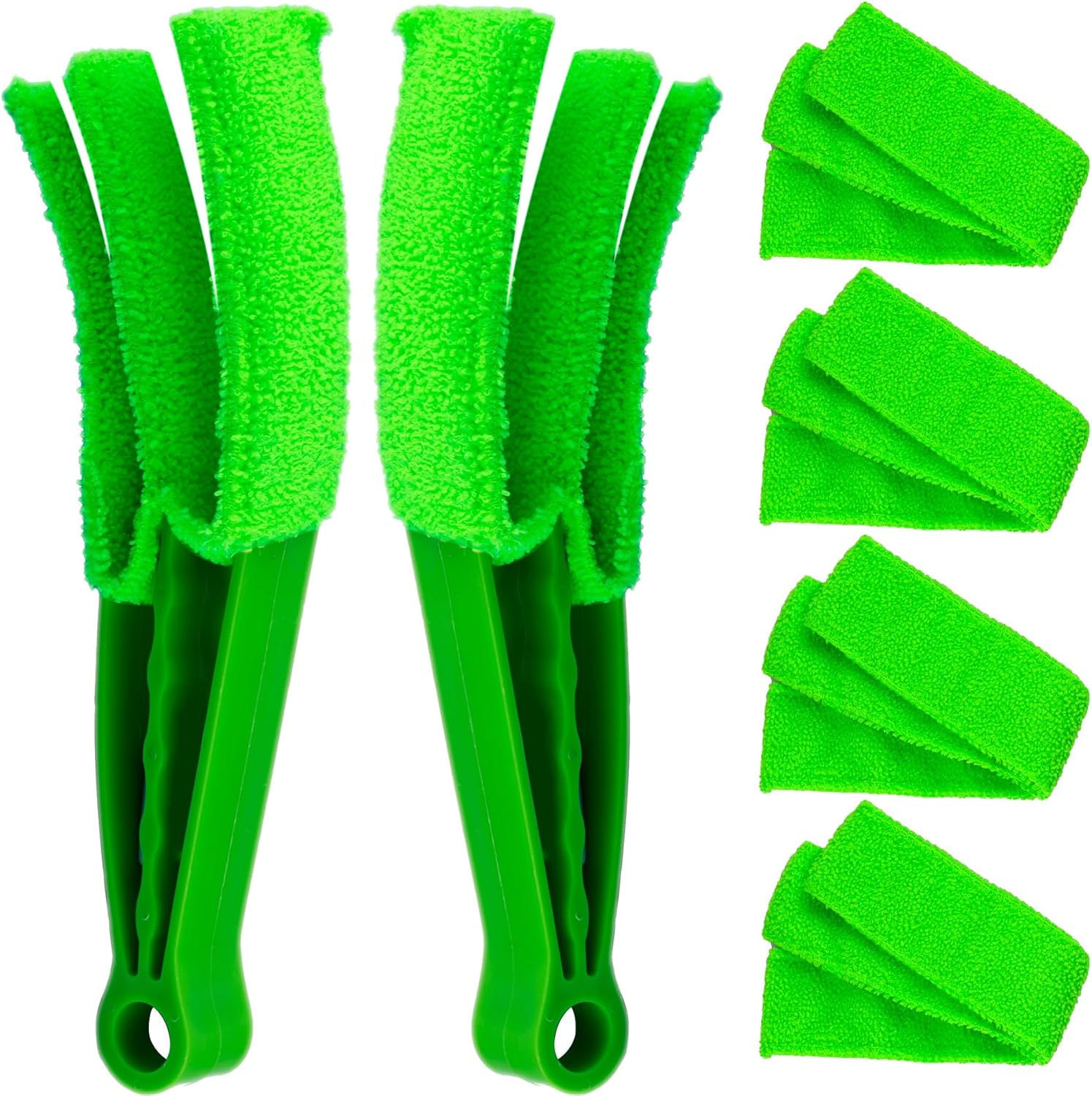 2 Pieces Microfiber Blind Duster Brushes with 6 Microfiber