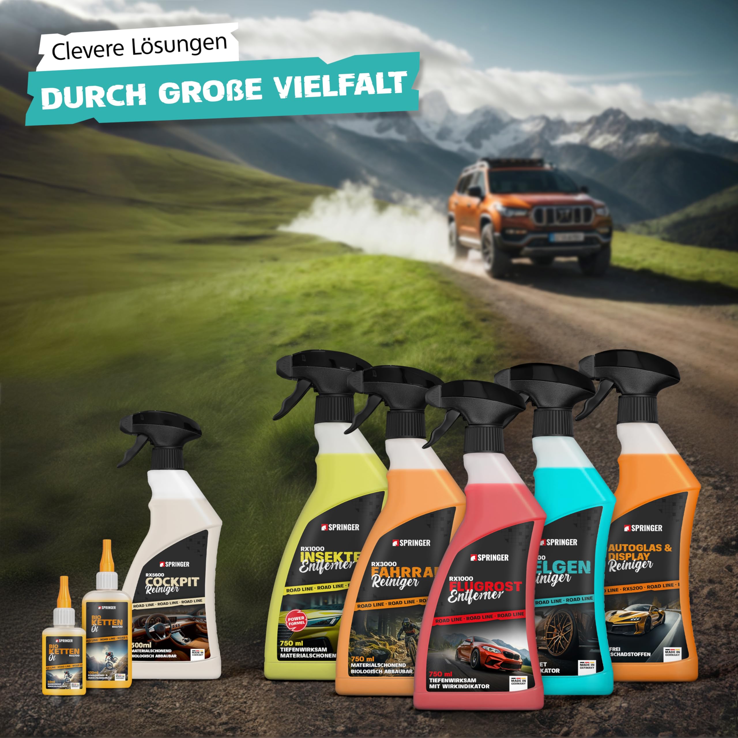 SPRINGER RX5000 Felgenreiniger 5 L, säurefrei | Made in Germany | Felgenspray materialschonend | gut haftende Gel-Formel | mit Wirkindikator | für alle Felgen