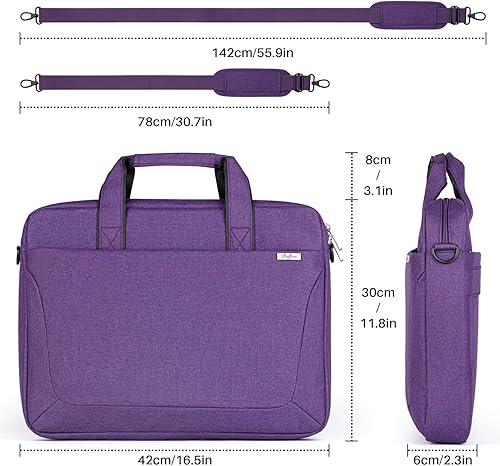 Miniatura 6 de Bolsa de hombro para laptop de 17 a 17.3 pulgadas para hombres y mujeres, bolsa de transporte impermeable para computadora con correa para HP Dell