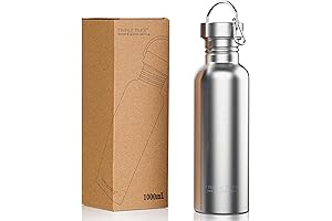 TRIPLE TREE 34 OZ Uninsulated Single Walled Stainless Steel Sports Water Bottle