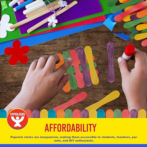 Miniatura 7 de Hygloss Products Palitos de artesanía de colores  Palitos de paletas de madera vibrantes, cucharas - 3.75 pulgadas, 100 colores mezclados