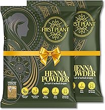 FIRST PLANT - Premium Rajasthani HENNA POWDER, 100% ORGANIC Henna with GI Tag for Hair Colour and Hair Care (Pack of 2 x 400g)