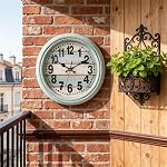 ZENFUN 12'' Round Classic Wall Clock, Battery Operated Quartz Clock Silent Non Ticking Wall Clock, Decorative for Kitchen, Home, Living Room, Farmhouse, Bedrooms, Easy to Read, Green