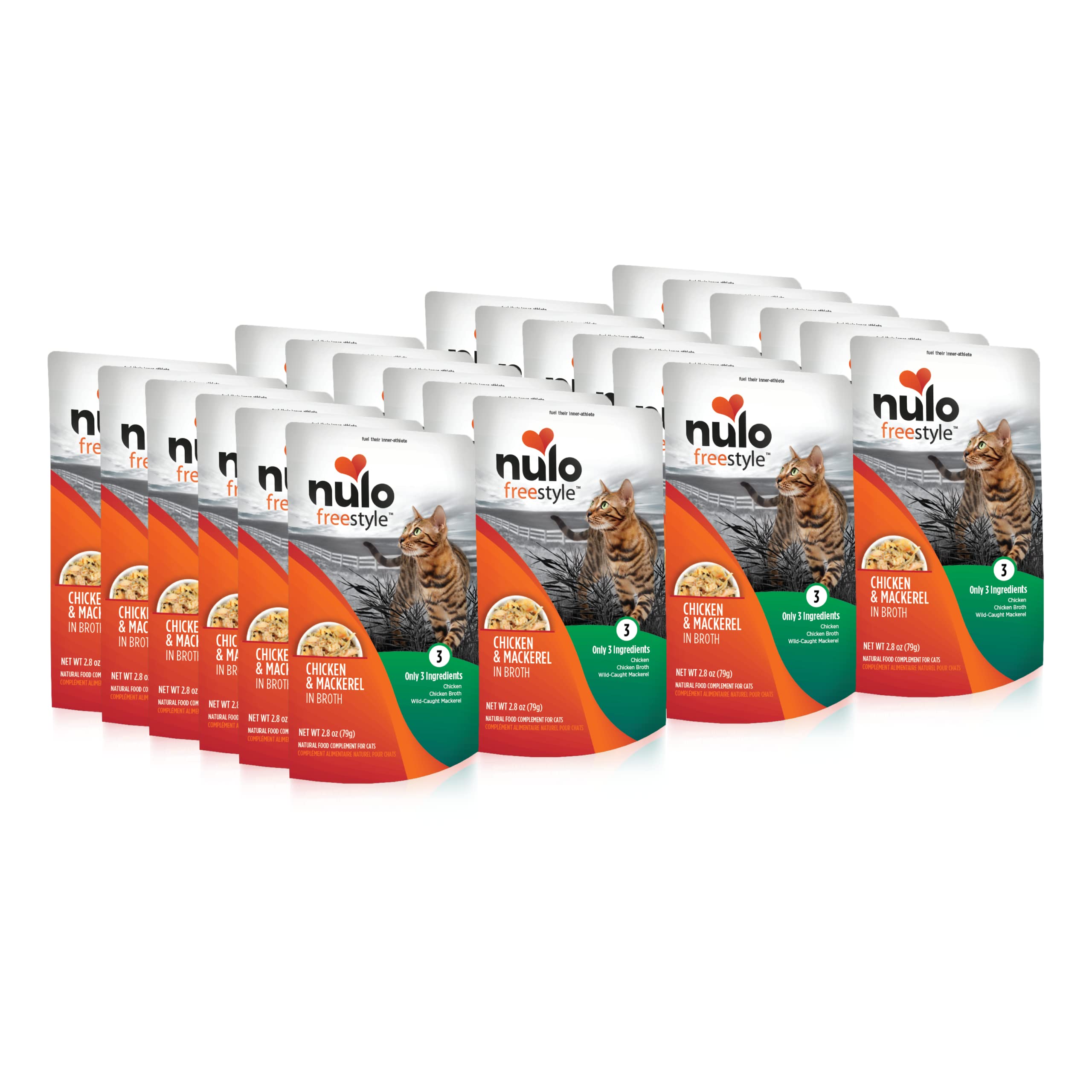 NuloFreestyle Cat & Kitten Wet Cat Food Pouch, Premium All Natural Grain-Free Soft Cat Food Topper with Amino Acids for Heart Health and High Animal-Based Protein