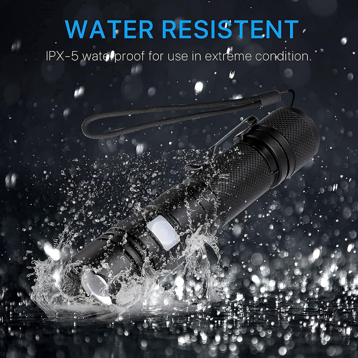 LED Rechargeable Flashlights 10000 High Lumen Flashlight Bright Tactical Flashlights with 5 Modes Zoomable Waterproof Handheld Torch Flashlight for Camping Hiking Emergency (Battery Included): Home Improvement