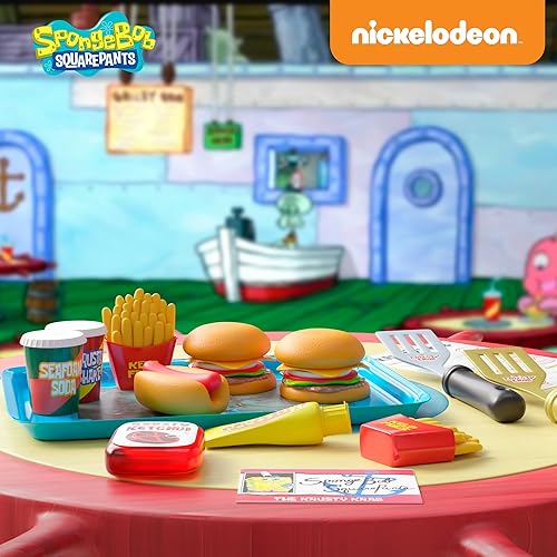 Miniatura 2 de Lollipop Spongebob - Juego de cocina para niños, comida interactiva con 2 hamburguesas Krabby Patty, batido de espuma de mar, papas fritas de algas,