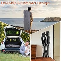 Vista 7 de Catre portátil para campamento, catres de dormir para adultos, cuna plegable extra ancha y resistente, carga máxima de 600 libras con colchón