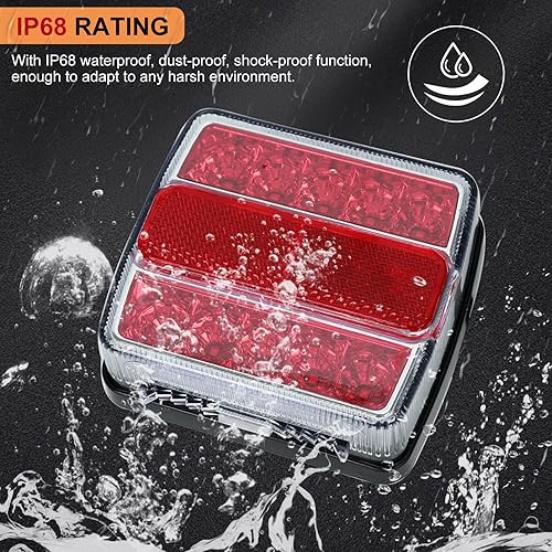 Miniatura 5 de BLACKHORSE-RACING Kit de luz LED magnética para remolque, 2 luces LED universales para remolque, luz de giro de freno de funcionamiento, IP68