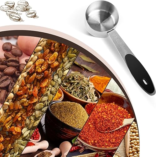 Miniatura 9 de Taza medidora de 18 (2 cucharadas1.0 fl oz30 cc1 onza), cucharas medidoras de acero inoxidable, cuchara medidora pequeña de taza medidora, cuchara