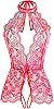 Lingerie for Women Sexy Naughty Womens Snap Crotch Lingerie Lace Bodysuit Deep V Teddy Cut Out Lace Babydoll One Piece
